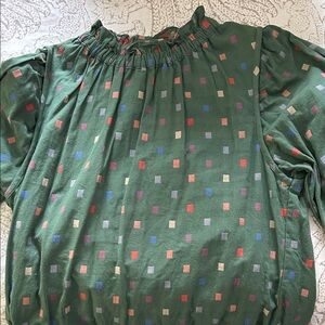 Green Patterned Women's Top